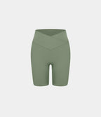 Softlyzero™ Short 17,5cm Yoga Taille Haute Crossover avec Poches Latérales
