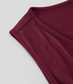 Robe Mi-Longue Plissée Décolleté Plongeant Sans Manches Haut Bas Ourlet Croisé