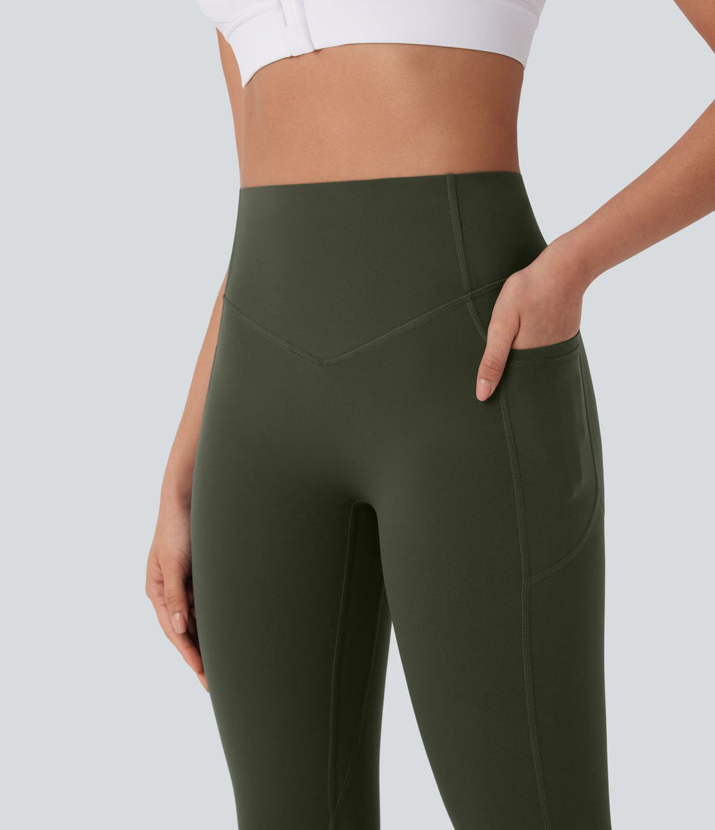 Legging de yoga gainant galbant taille haute avec fronces et poches Halara UltraSculpt™