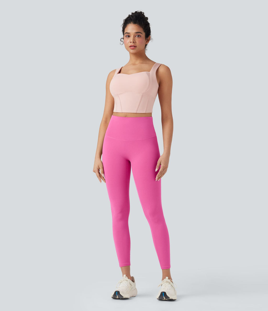 Legging yoga 7/8 SoftlyZero™ taille haute froncé avec lien dos - UPF50+