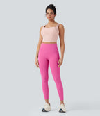 Legging yoga 7/8 SoftlyZero™ taille haute froncé avec lien dos - UPF50+