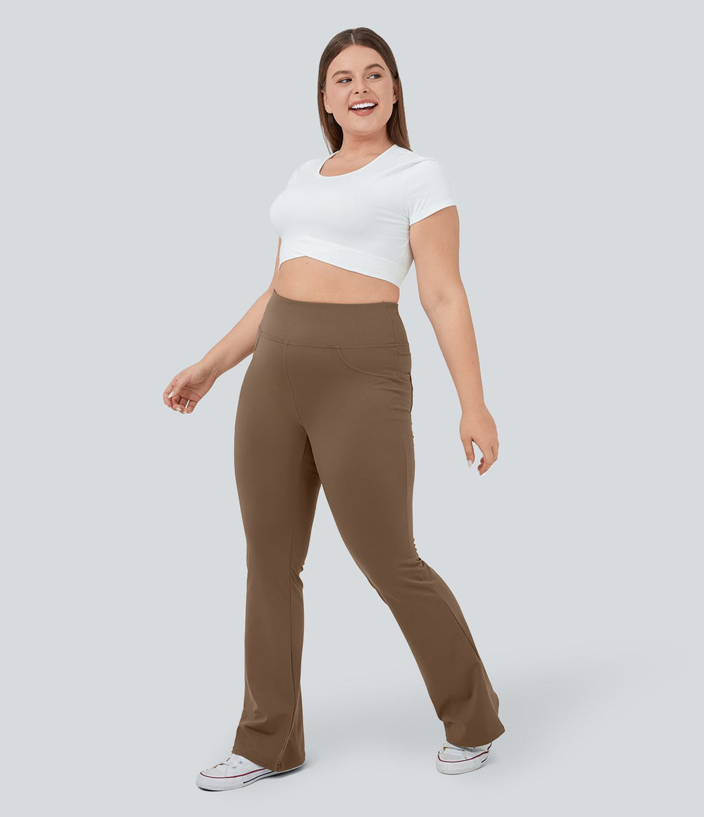 Legging yoga évasé grande taille taille haute DayStretch avec poches