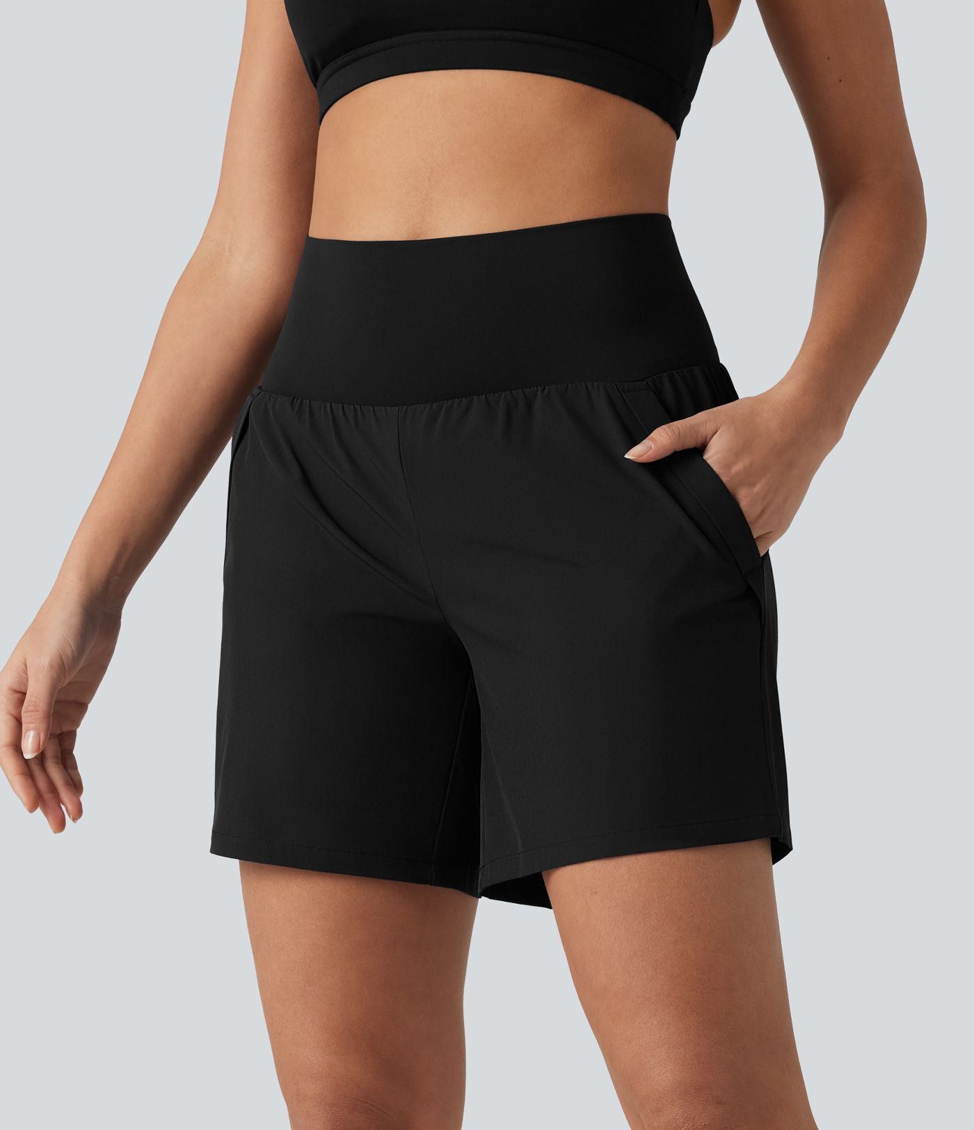 Breezeful™ Short de yoga 2 en 1 taille haute séchage rapide 17,5 cm avec poches