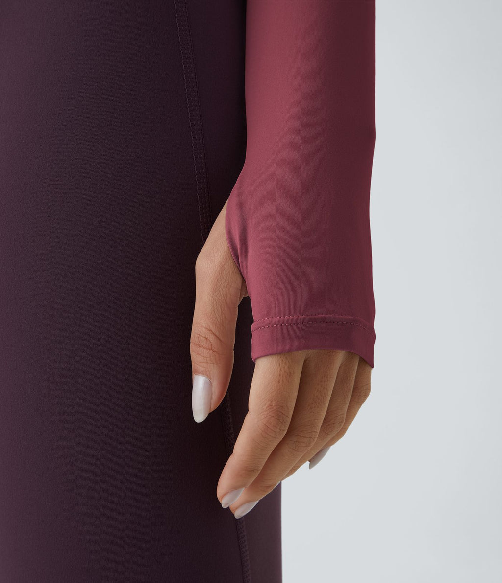 Top Sport Yoga Uni à Trou pour le Pouce Coupe Courte
