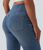 Jean évasé Halara Flex™ casual taille haute croisée avec poches
