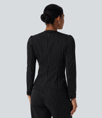 Blazer travail ouvert col rond manches longues
