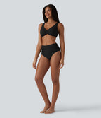 Haut de bikini brillant à col en V, bonnets E-G
