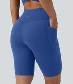 SoftlyZero™ Short cycliste de yoga croisé taille haute 23 cm avec poches - UPF50+