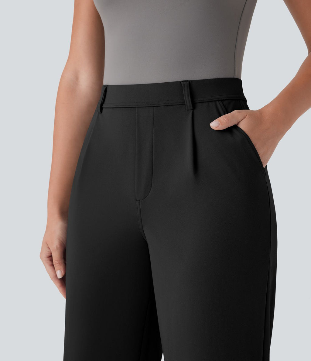 Pantalon capri de travail coupe droite taille haute Halara Flex™ DayStretch avec poches latérales