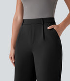 Pantalon capri de travail coupe droite taille haute Halara Flex™ DayStretch avec poches latérales