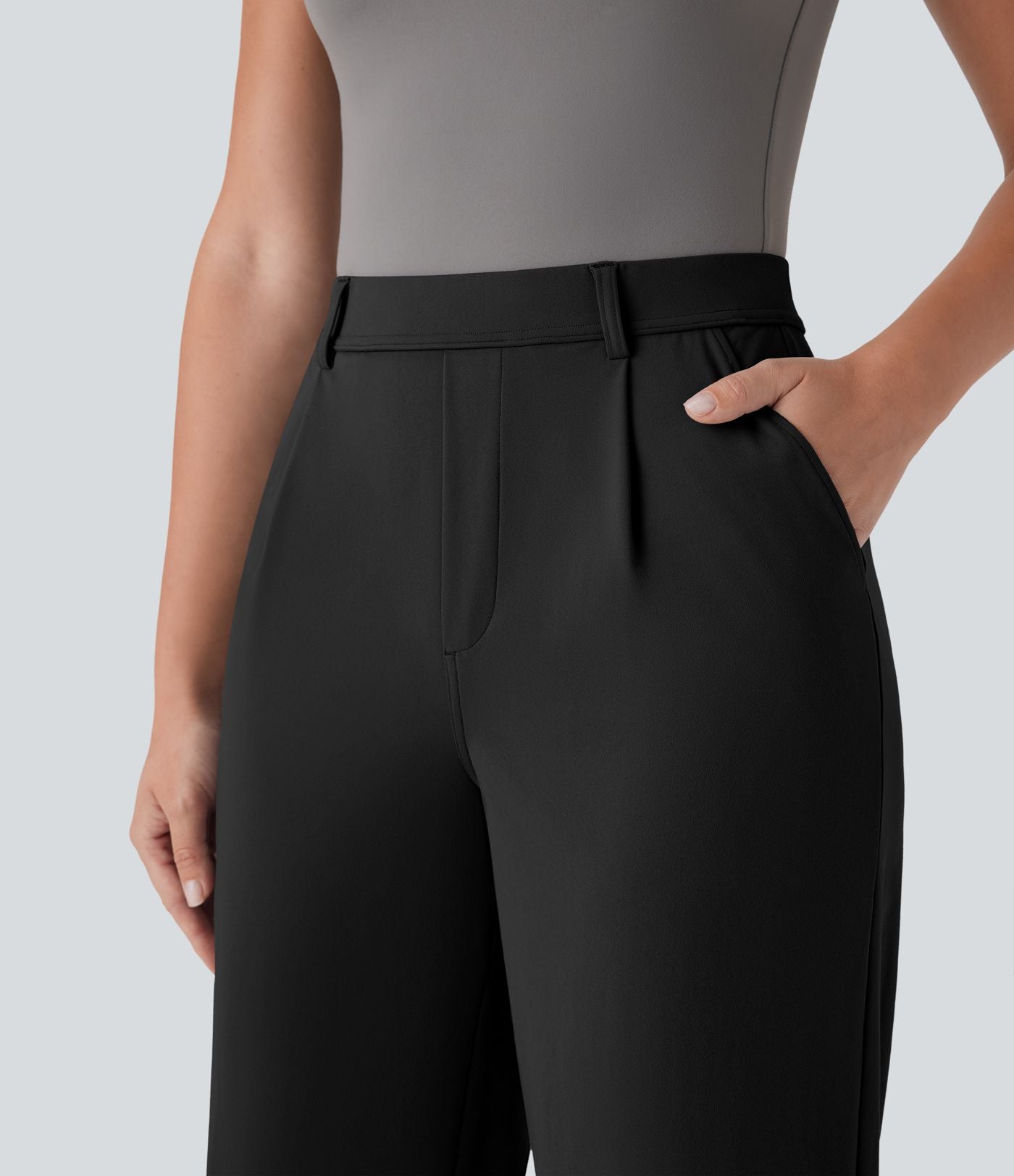 Pantalon capri de travail coupe droite taille haute Halara Flex™ DayStretch avec poches latérales