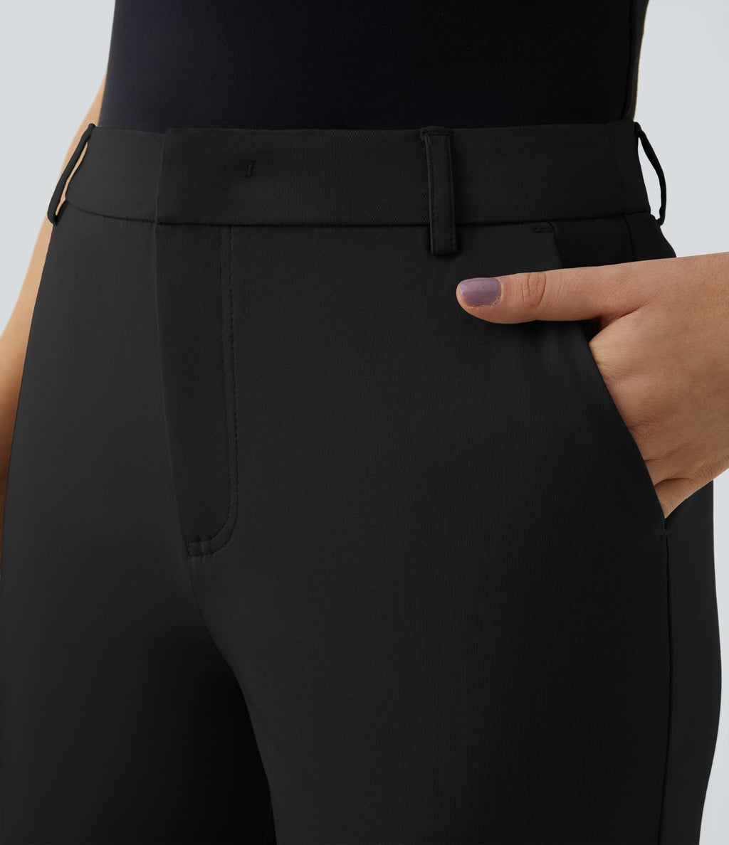 Pantalon de travail Halara Flex™ droit, taille mi-haute, avec poches