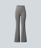 Pantalon tailleur bootcut taille haute ventre plat avec poches