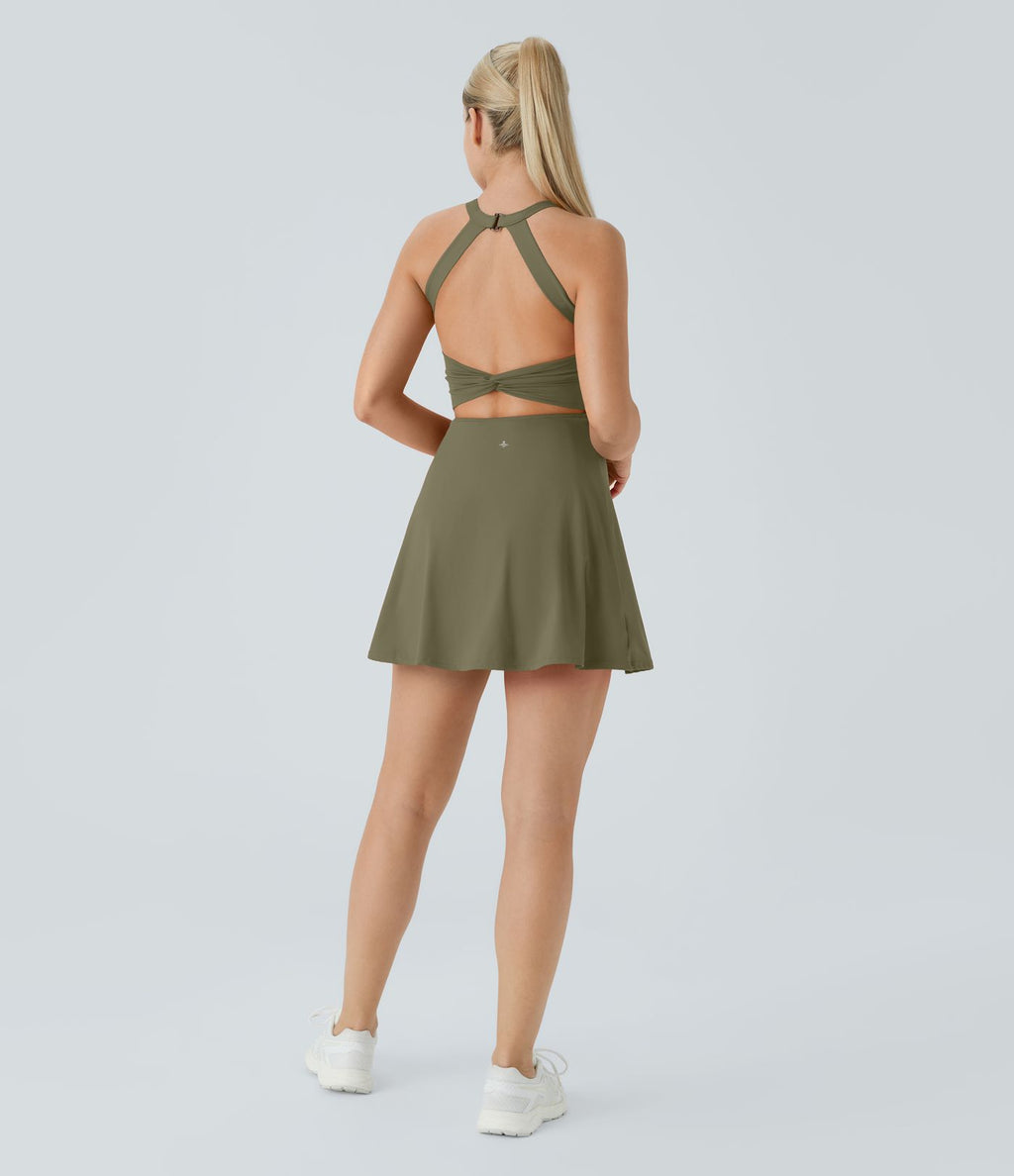Robe de sport dos nu torsadée A-C