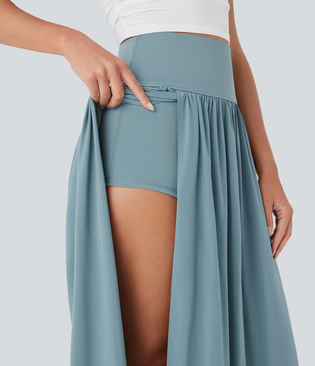 Jupe maxi fluide 2-en-1 gainante taille haute à séchage rapide Breezeful™
