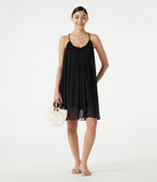 Robe nuisette mini de plage en mesh avec col V et dos noué