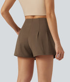 Short baggy taille haute DayStretch avec boutons décoratifs et poches, 7,5 cm