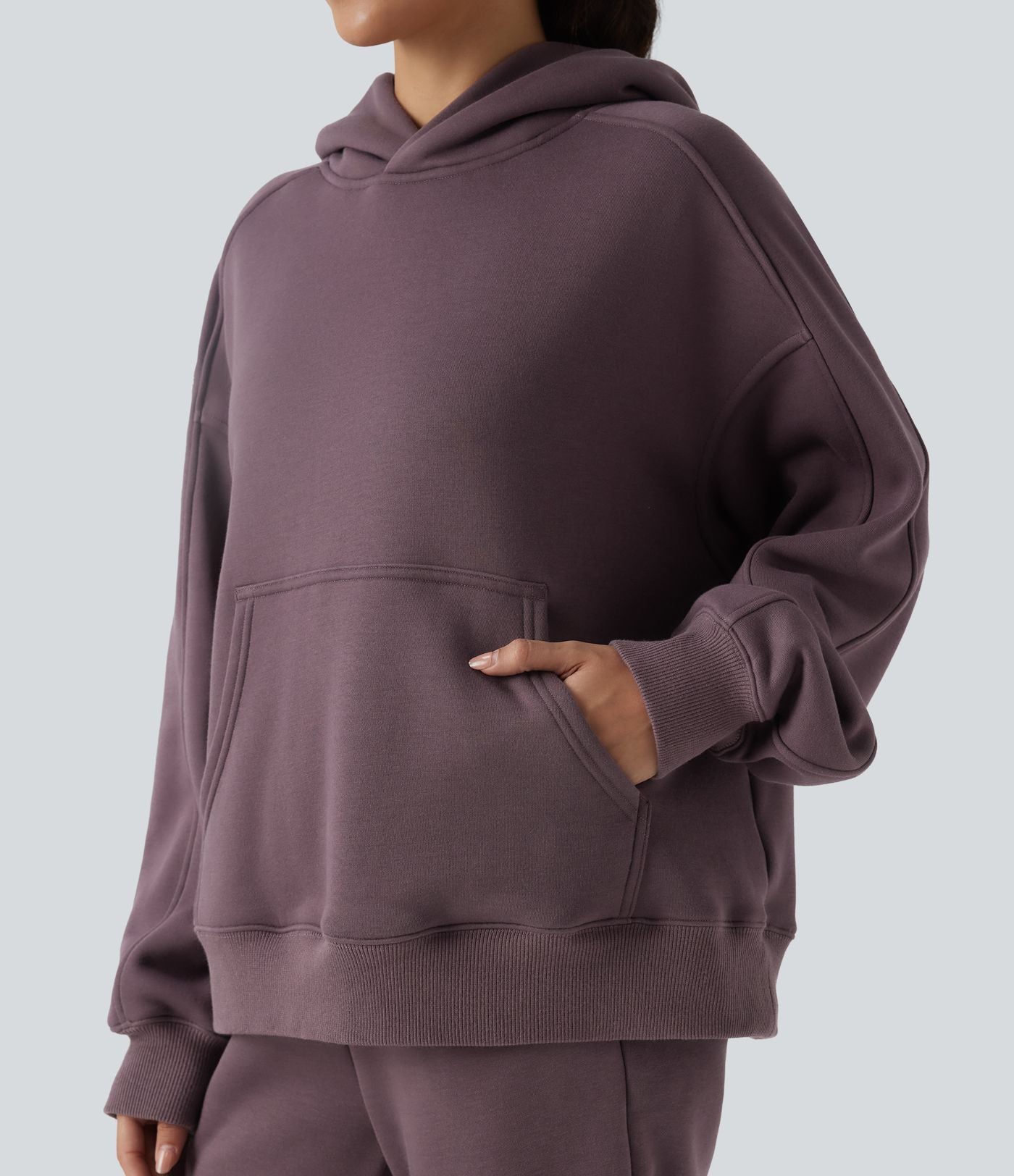 Sweat-shirt de sport casual oversize en molleton à capuche et manches longues avec poches