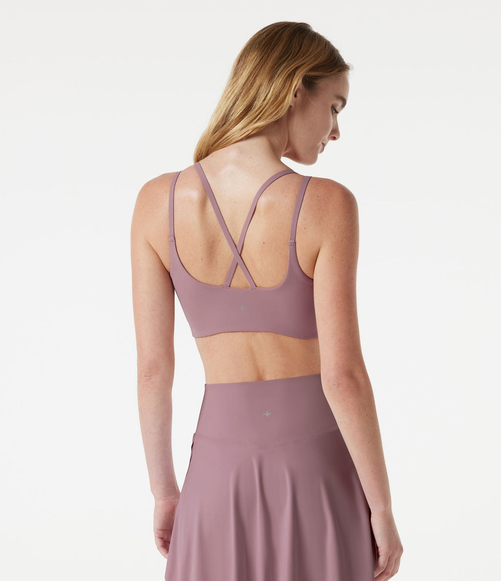 Brassière de sport yoga à maintien léger, col V, brassière intégrée, à effet frais InstantCool, séchage rapide, protection solaire UPF50+