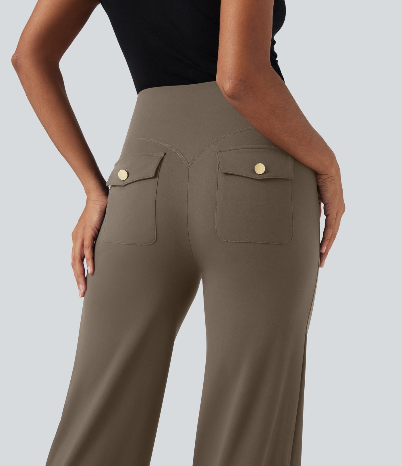 Pantalon de travail droit gainant taille haute avec poches Halara UltraSculpt™