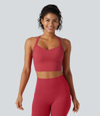 SoftlyZero™ Plush Débardeur de yoga court col cœur avec soutien-gorge intégré