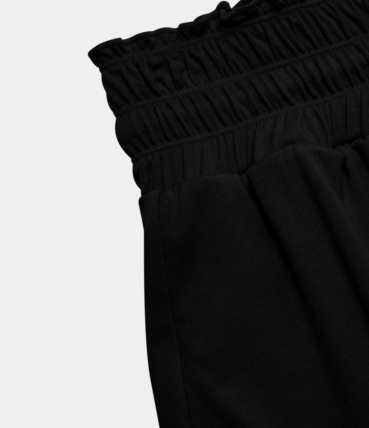 Short Casual 7,5cm Empilé Taille Haute Bordures Volantées Taille Élastique Cordon de Serrage