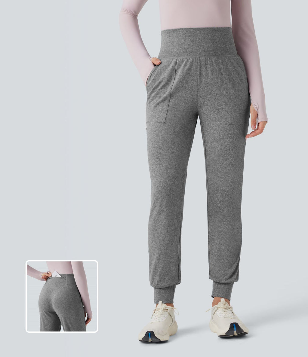 Jogging yoga fuselé taille haute avec poches