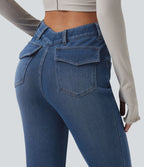 Jean Halara Flex™ taille haute en V évasé décontracté avec poches