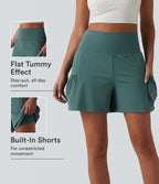 Short de sport SoftlyZero™ Airy taille haute gainant et rafraîchissant 2 en 1, 12,5 cm, avec poches