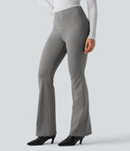 Pantalon tailleur bootcut taille haute ventre plat avec poches