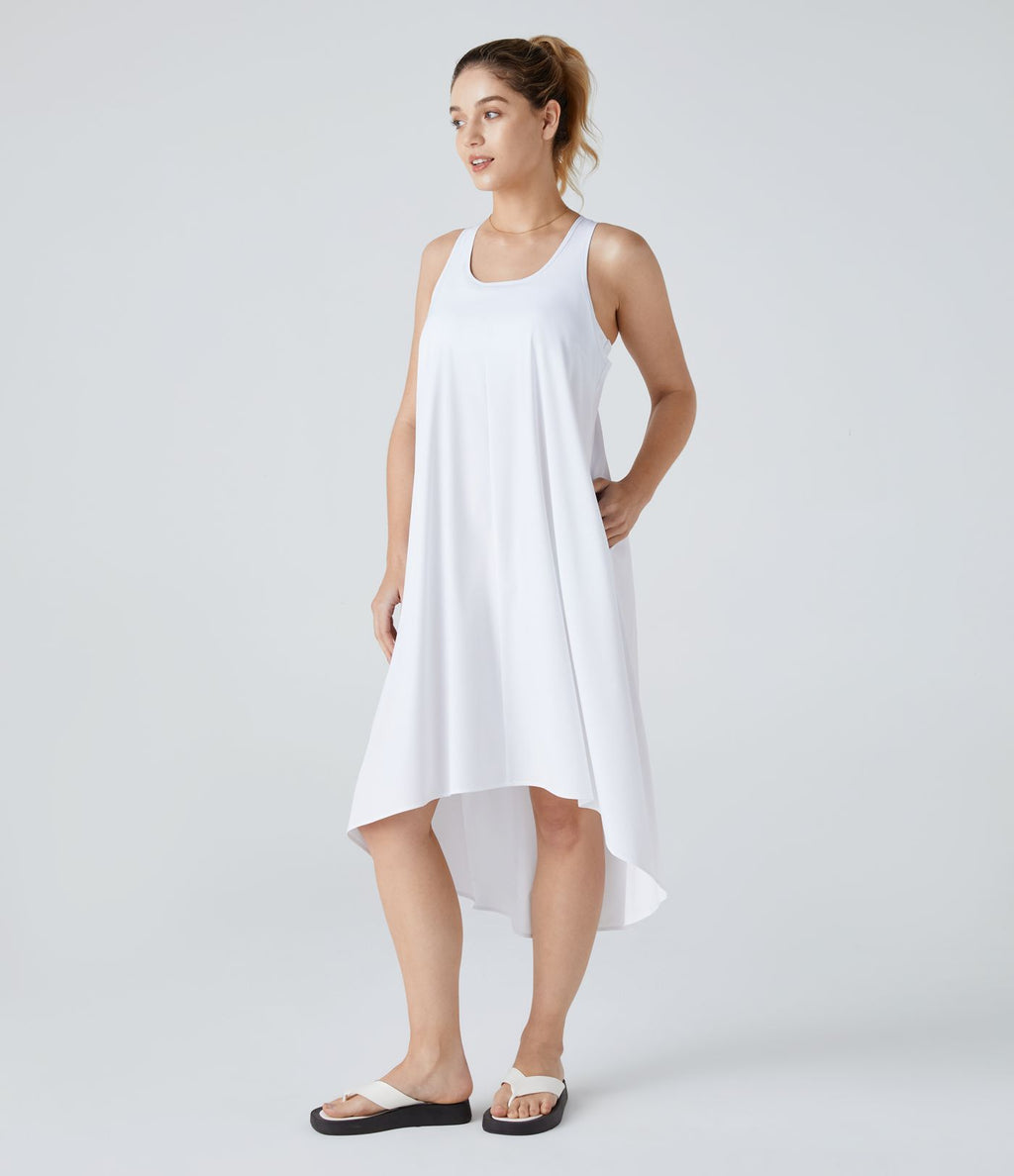 Robe décontractée mi-longue Breezeful™ dos nageur poche latérale fluide asymétrique séchage rapide A-C