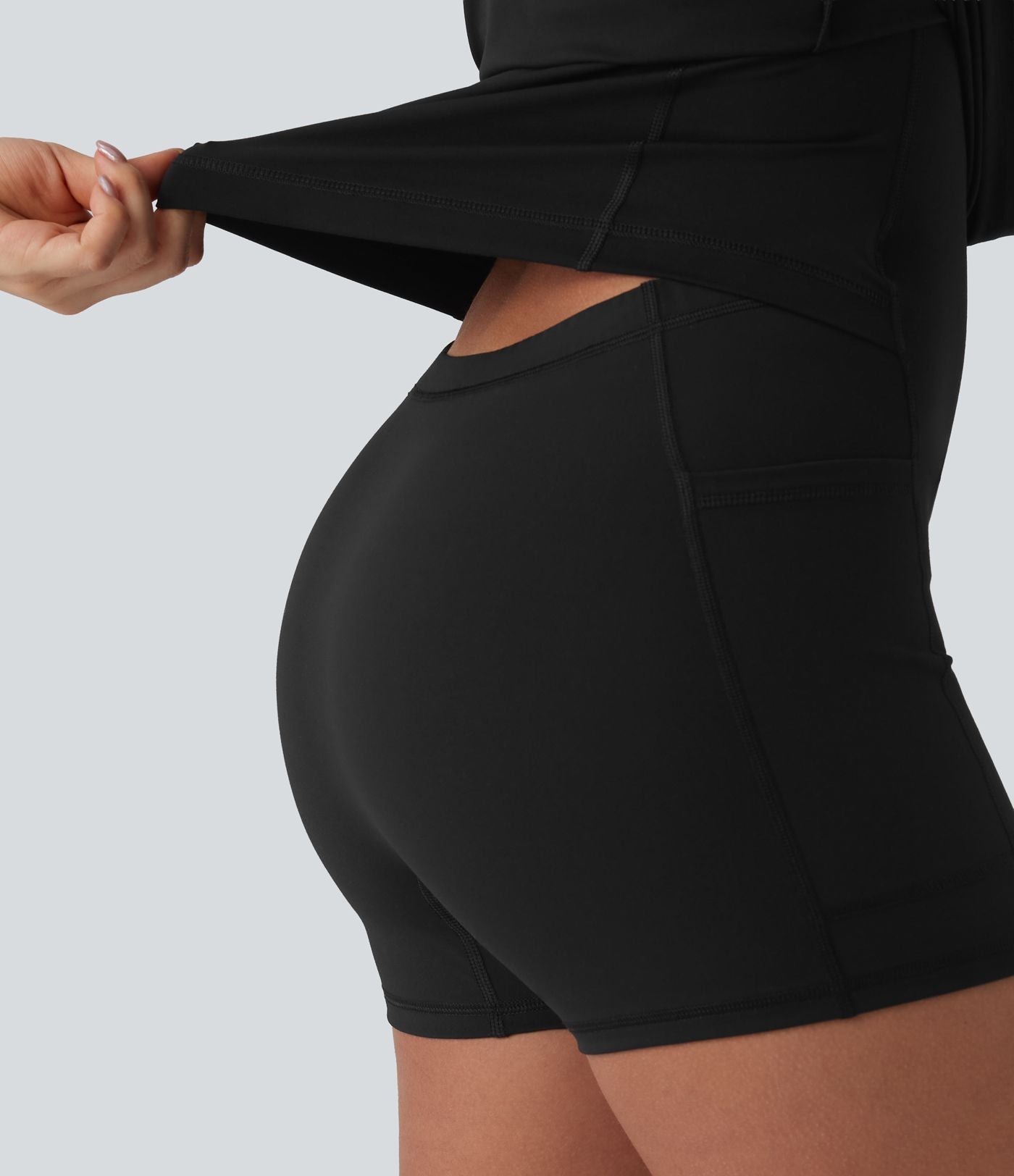 Robe sport SoftlyZero™ en peluche ultra-douce, dos nageur, col U, sans manches, soutien-gorge intégré et poches - Édition Easy Peasy