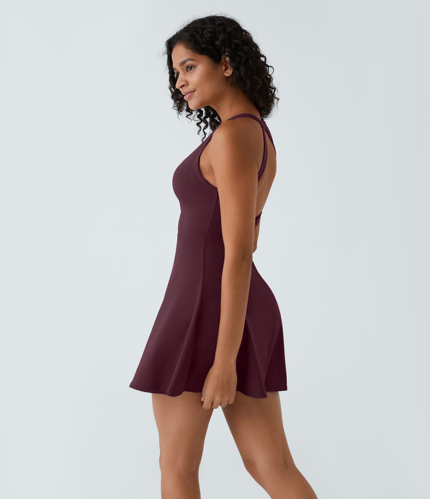 Robe de Danse Sport Mini à Volants Torsadés Dos Nu - Longueur Plus