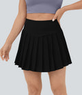 Breezeful™ Jupe Courte Casual Forme A 2 en 1 à Taille Haute avec Poches Latérales Plis et Séchage Rapide