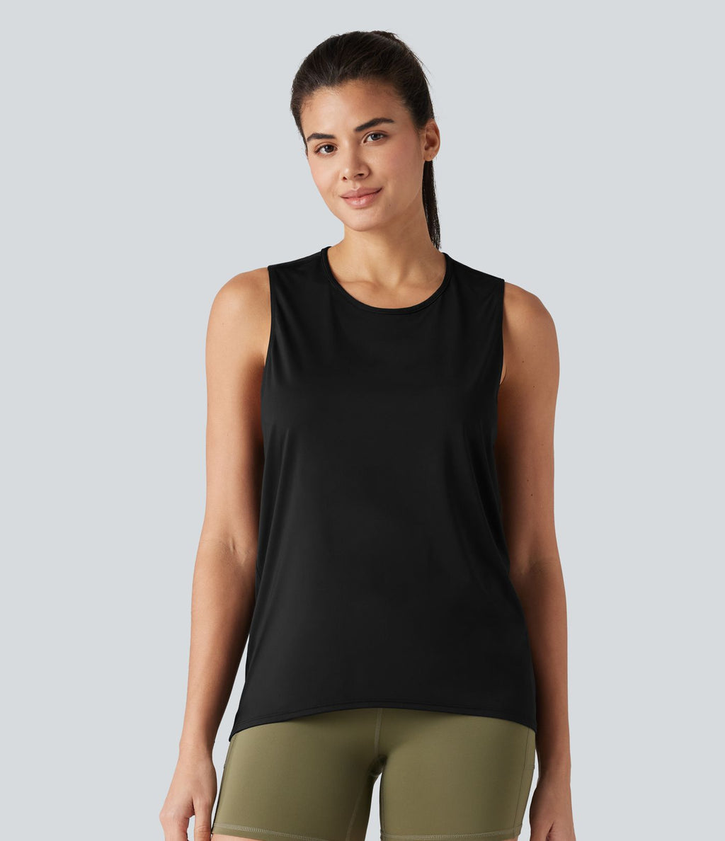Débardeur de sport yoga dos nageur croisé effet frais InstantCool séchage rapide sans manches, protection solaire UPF50+