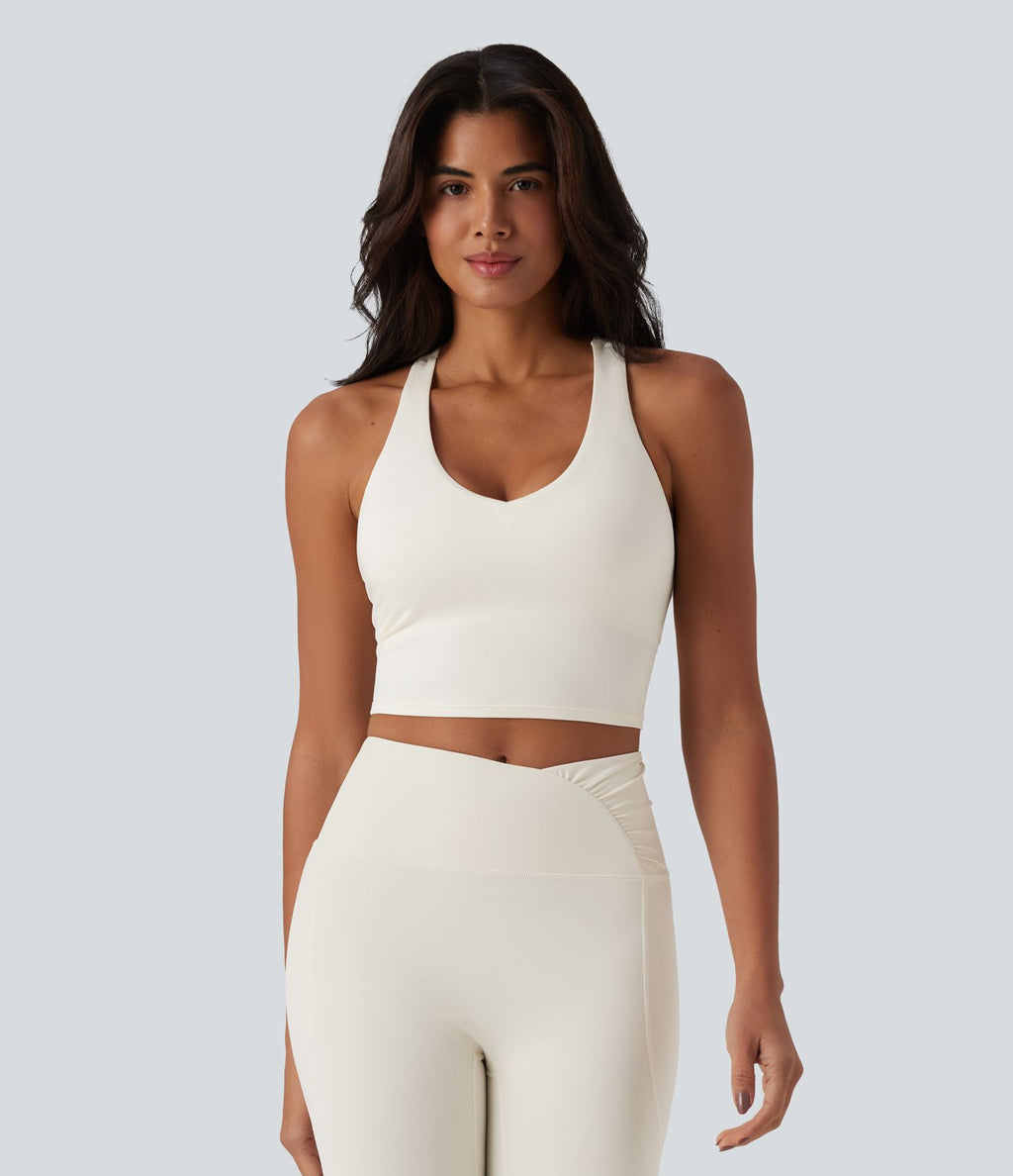 Haut de sport yoga court dos nageur