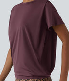 Haut de sport col rond manches courtes effet frais InstantCool avec fronces, protection solaire UPF50+