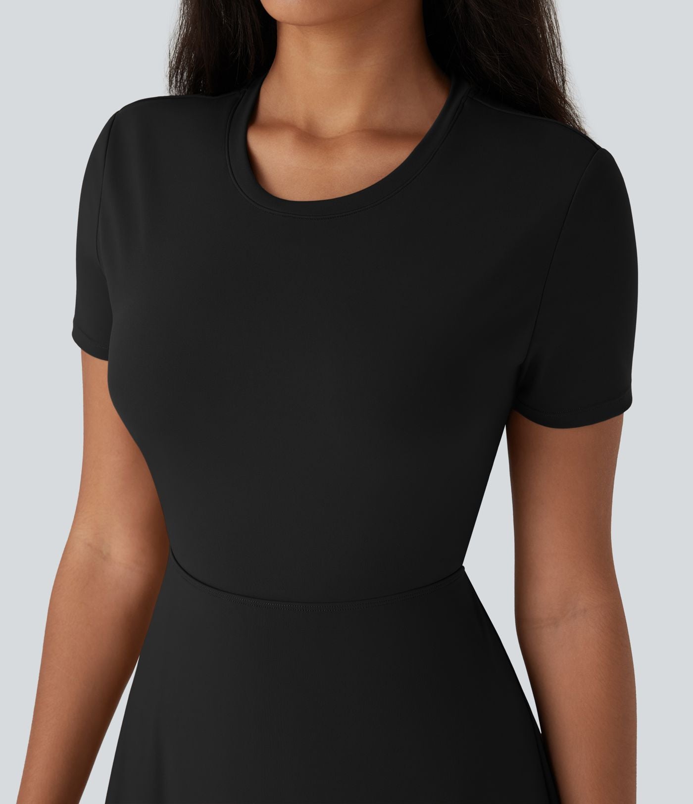 Robe de sport danse mini évasée à découpes D-F