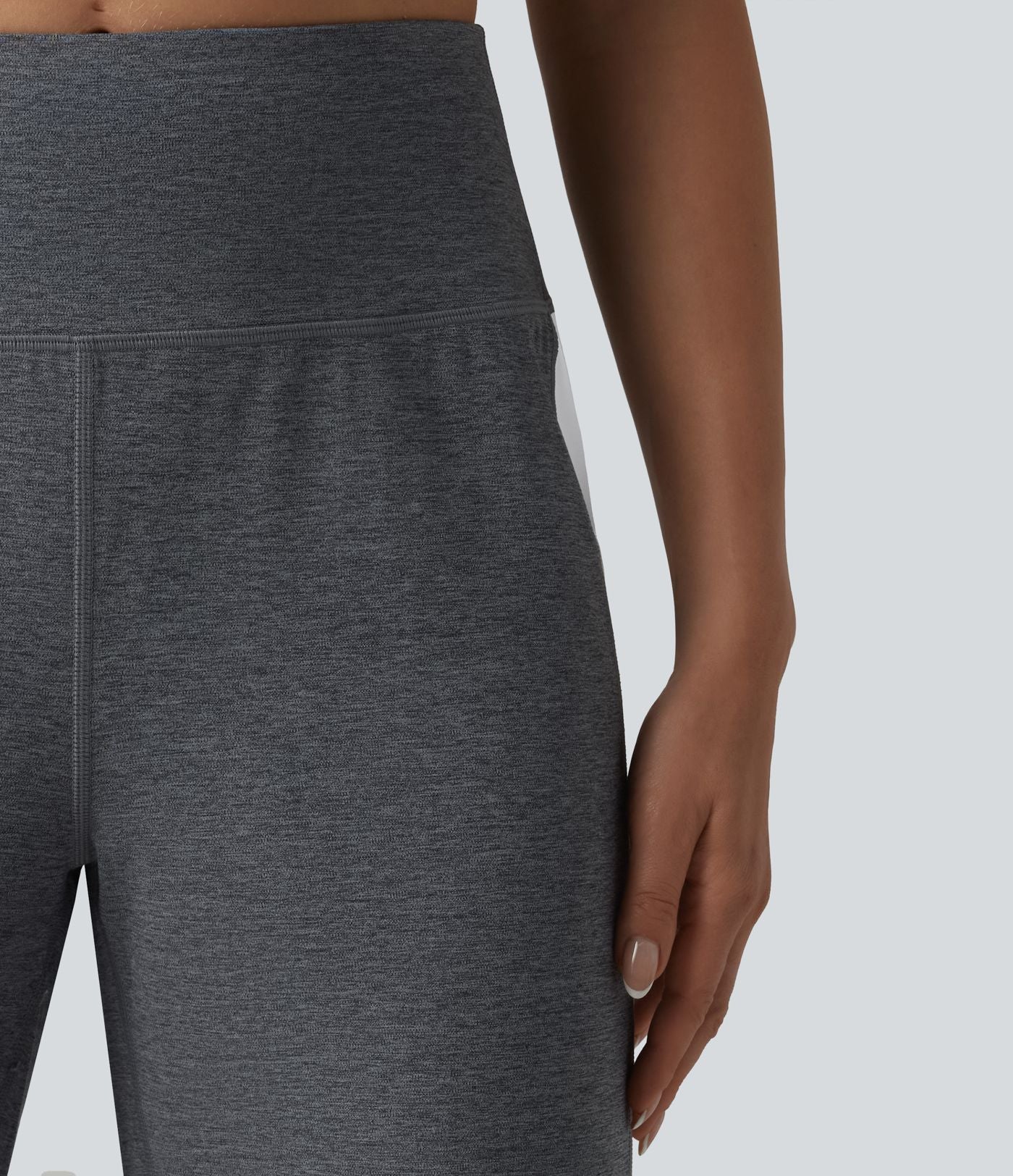 Pantalon droit taille haute à rayures séchage rapide avec poches