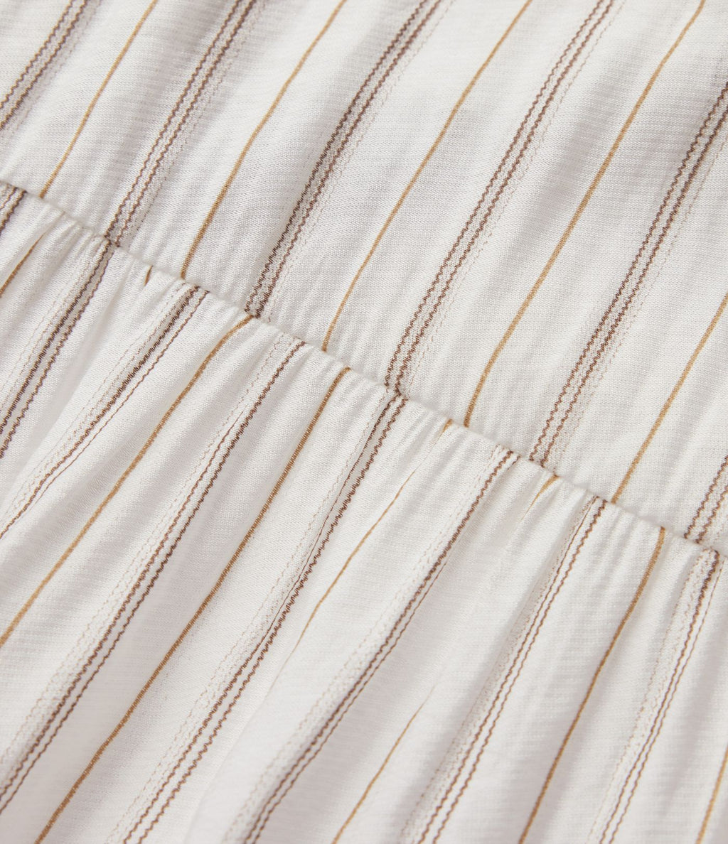 Robe longue fluide à rayures et col en V