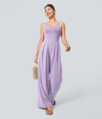 Breezeful™ Combinaison Dos Nu Poche Zippée Invisible Sur le Côté Jambe Large Séchage Rapide
