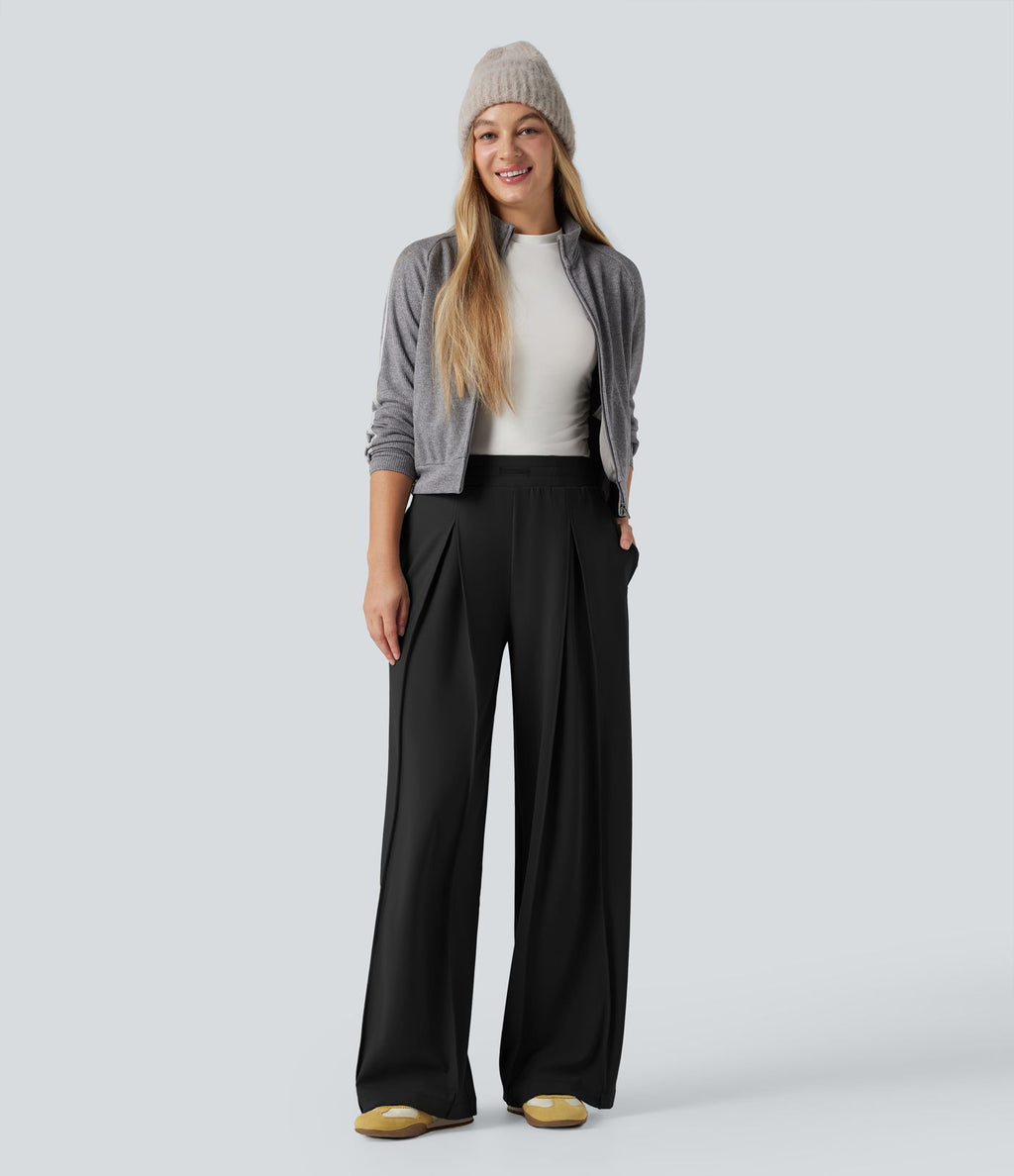 Pantalon large taille haute DayStretch avec poches