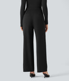 Pantalon tailleur coupe droite taille haute Halara Flex™ avec poches