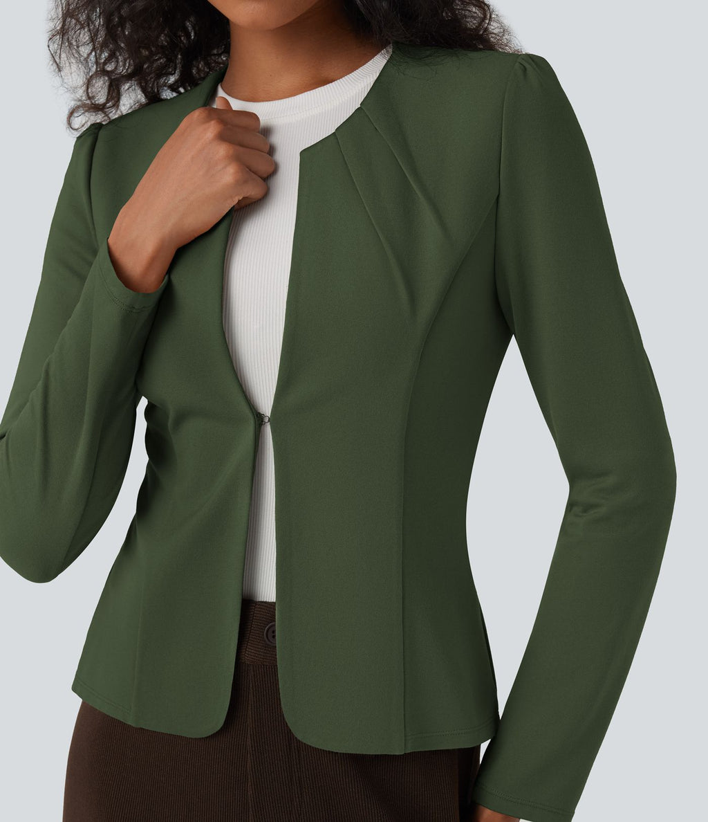 Blazer de travail col rond à agrafes