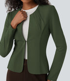 Blazer de travail col rond à agrafes