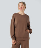 Sweat-shirt décontracté SpacerTek™ col rond, manches longues et dos croisé, avec poches