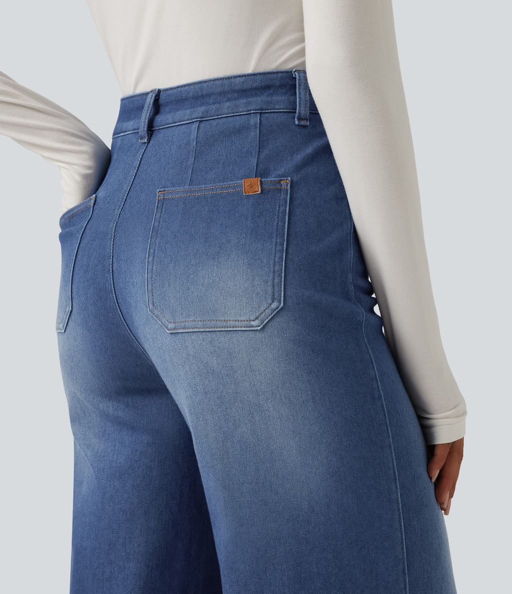 Jean large Halara Flex™ taille haute gainant avec poches