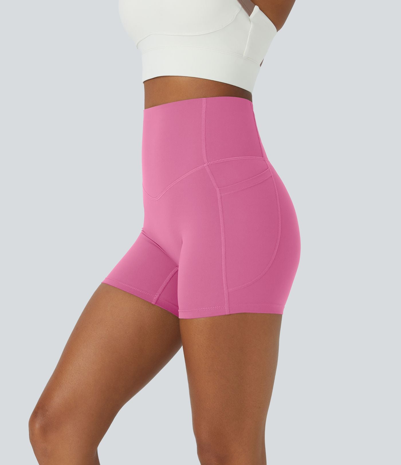 Short cycliste d'entraînement gainant taille haute UltraSculpt™ SoCinched à poches latérales 12,5 cm