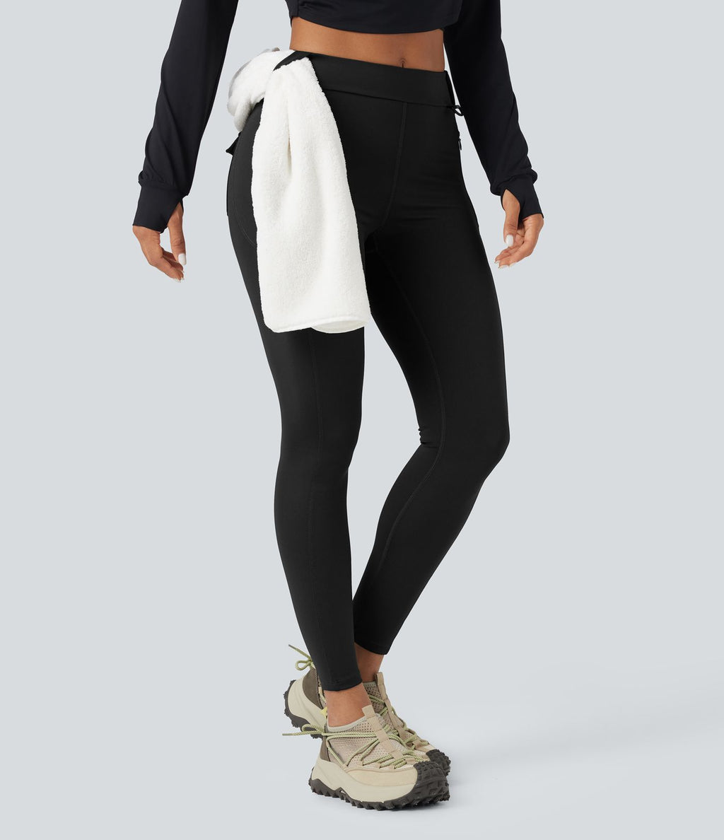Legging cargo de randonnée résistant à l'usure taille mi-haute avec poches