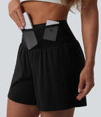 Short de yoga 2-en-1 SoftlyZero™ Airy gainant taille haute effet frais InstantCool avec poches